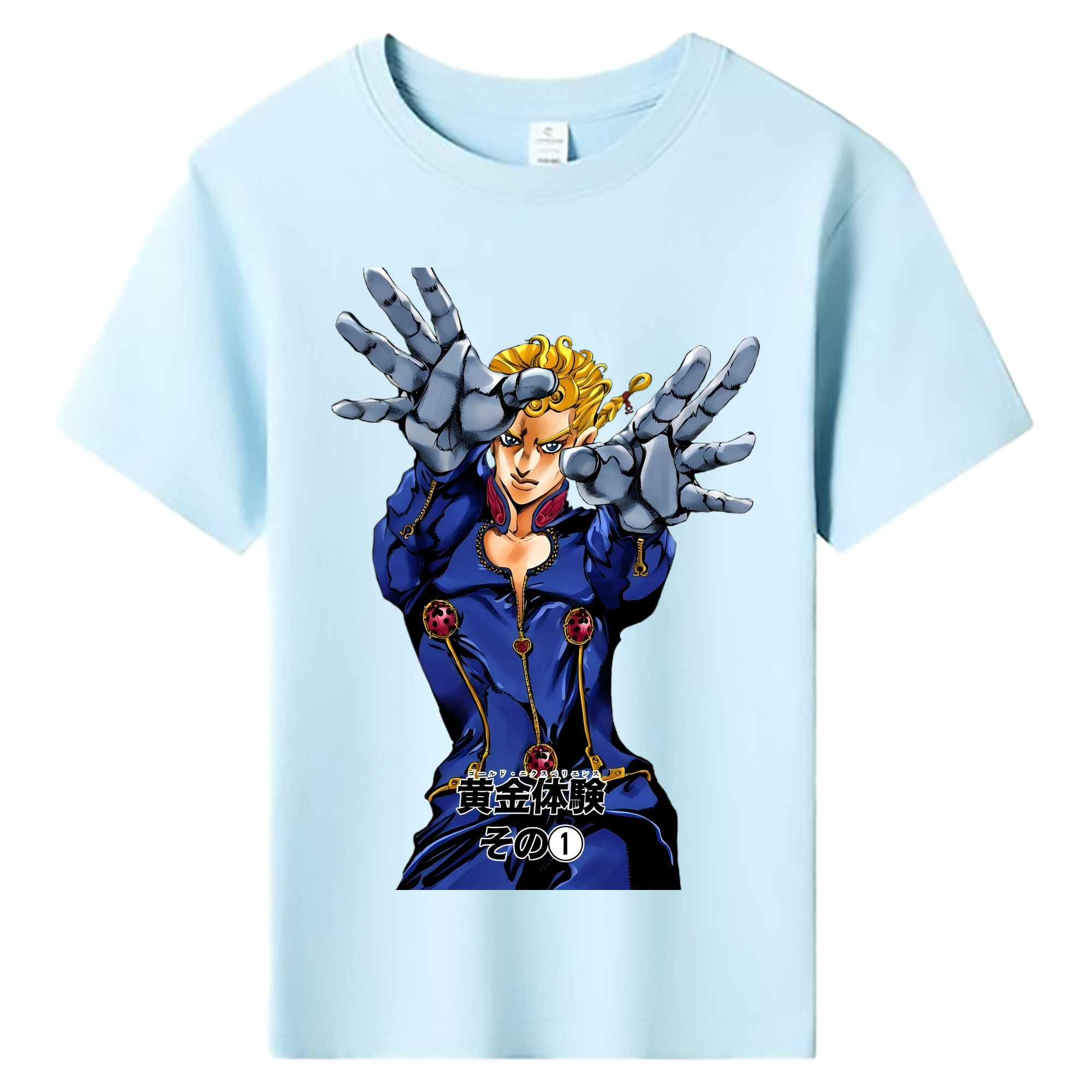 （画像用） ジョジョの奇妙な冒険 ジョルノ?ジョバァーナ JoJo's Bizarre Adventure Giorno Giovanna 綿100％キッズTシャツ（フロントプリント）